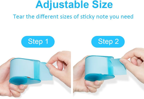 VANZAVANZU Self-Stick Full Adhesive Roll Sticky Notes with Tape Dispenser, 2 Tape Holders + 4 Replaceable Rolls, 4