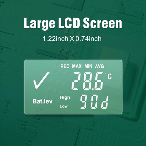 Freshliance Temperature Data Logger LCD Single Use with PDF Report, 180 Days, 1 Pack