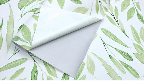 HAOKHOME 93199-2 Boho Peel and Stick Wallpaper, Green Branches Leaves, Removable Vinyl Contact Paper 17.7in x 9.8ft