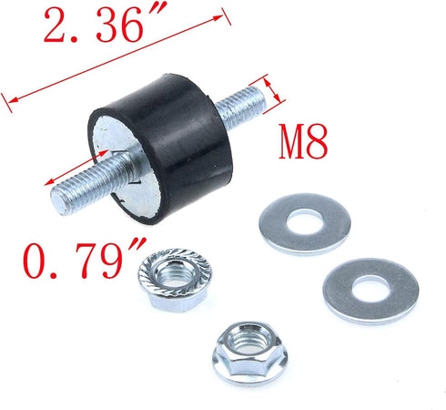 MY MIRONEY M8 Rubber Studs Shock Absorber Anti-Vibration Isolator Mounts, Pack of 8 (30 x 20mm)