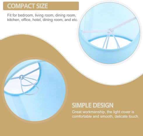 CTIRCHIU Fabric Lamp Shade Clip-On for Table Lamps and Floor Lights, Small Light Blue Fabric Lampshade Replacement
