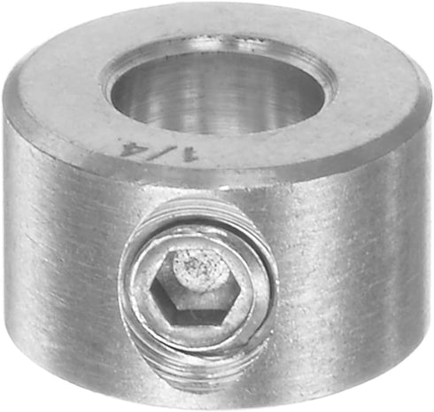 Shaft Collar 1/4" Bore 304 Stainless Steel Set Screw Collars, 1/2" OD, 1/3" Width for Wheel Barrow Axle, Machine Tools