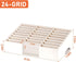 Wooden 24-Grid Cell Phone Storage Box - Desktop Mobile Phone Holder Organizer for Office, School, Classroom (White)