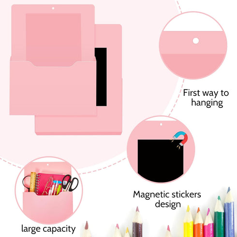 Fuutreo 6 Pcs Magnetic Wall File Organizer, Magnetic Holder for Mail, Letters, Paper Office Supplies