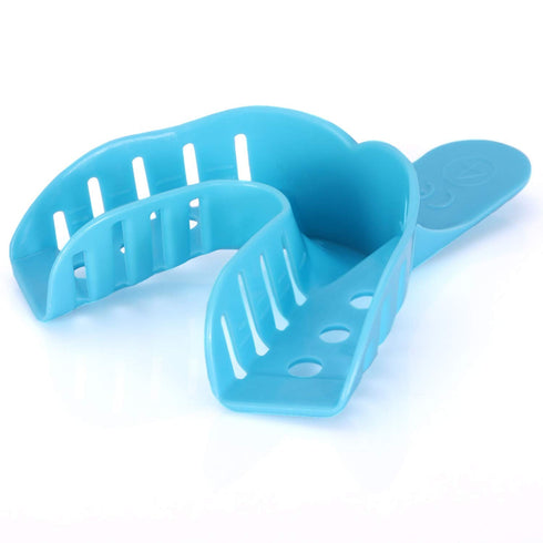 JMU Dental Impression Tray, 12 Pcs Perforated Disposable Impression Trays, 4 Medium Lower