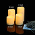 2 Set 3x3 Inches Waterproof Outdoor Battery Operated Flameless LED Pillar Candles with Remote Flickering Plastic