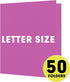 RAZCC 50 Pack Two Pocket Folders, Rose Purple, Fit Letter Size Paper for School Office Business Home