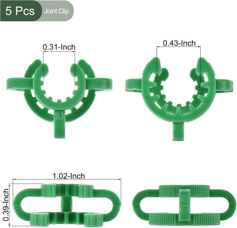 YOKIVE 5 Pcs Joint Clip, Lab Plastic Clips | Fixing Glass Instruments, Great for 10/18mm and 10/30mm Glass Taper Joint Laboratory Connector (Green)