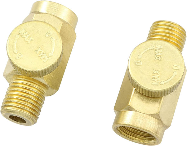 In-Line Air Flow Regulator TAODAN 2PCS, 1/4" NPT Male to Female Quickun Pneumatic Brass Regulator Valves