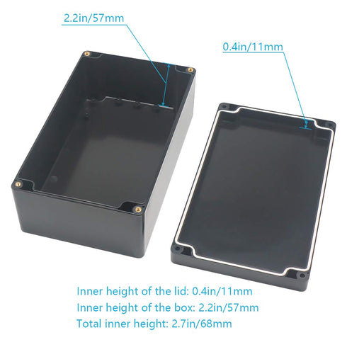 Zulkit Waterproof Plastic Project Box ABS IP65 Electrical Junction Box Enclosure Black 7.9 x 4.7 x 2.95 inch (200 x 120