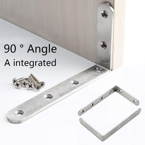 Luomorgo 16 5" 3", Pcs L Shaped Brackets for Shelves - Heavy Duty Stainless Steel Decorative Corner Brace Joint Right