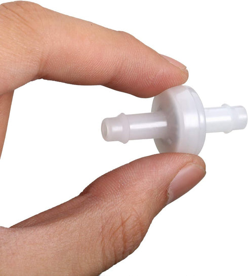 Mudder 4 Packs Check Valve, 1/4 Inch 6mm PVDF One-Way Check Valve for Fuel, Gas, Liquid, Air