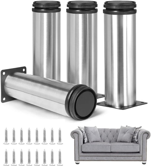 SXABKNEO 4PCS Metal Furniture Legs, 5cm 10cm 15cm 20cm 30cm 50cm Modern Stainless