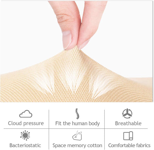 Ergocar Car Lumbar Back Cushion with Premium Quality Memory Foam - Reduce Strain On Back, Shoulders and Neck Support