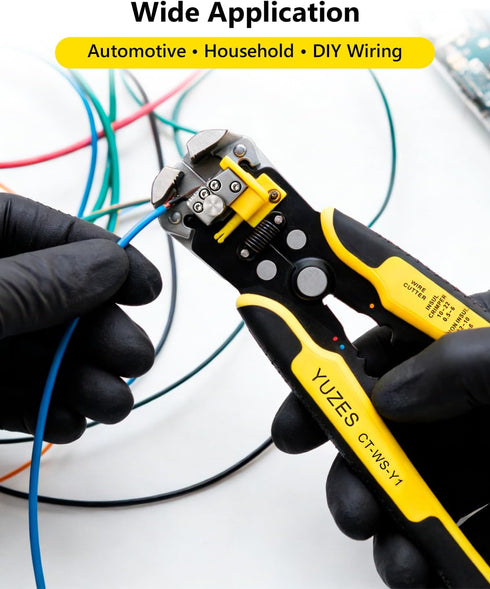 4 (24-14AWG) YUZES Automatic Wire Stripper and Crimping Tool Kit for Heat Shrink, Insulated Terminals, Open Barrel