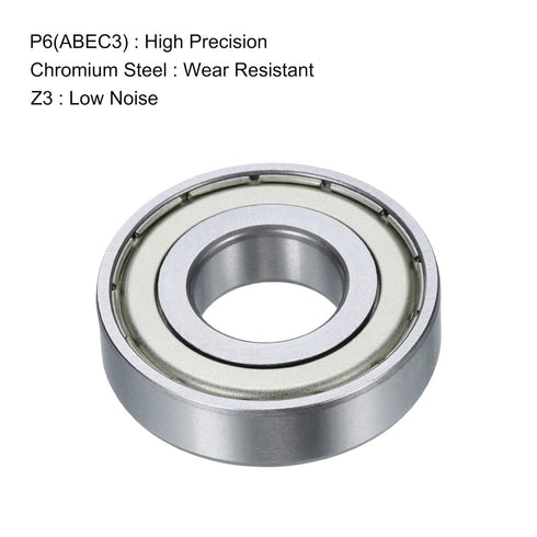 uxcell 4 Pcs 16001-2Z Deep Groove Ball Bearing, 12mm x 28mm x 7mm High Carbon Chrome Steel Z3