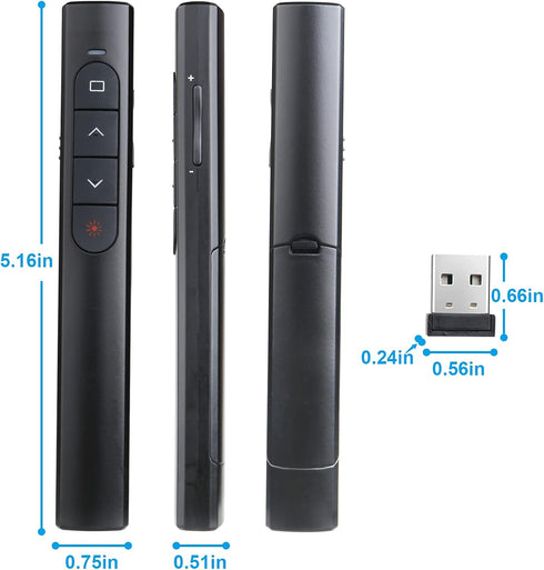 UBUYONE Wireless Presenter Remote, Presentation Clicker with Hyperlink & Volume Remote Control PowerPoint Office