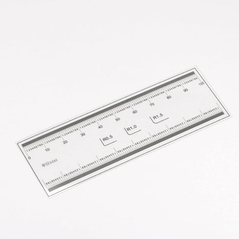 10cm Film Flexible Ruler, 0.1mm Scale with R Angle PET Plastic Folding Calibration Measuring Tool, Transparent