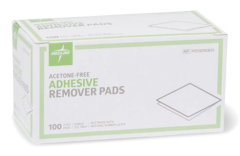Medline 2-Ply Adhesive Remover Pads, Acetone-Free, Box of 100