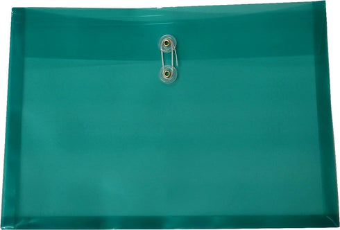 Filexec Poly Envelope, Legal Size, Side Load, Button String Closure, Green (Pack of 6)