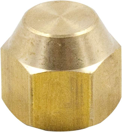 Legines 3/8" Flare Cap, Brass SAE 45 Degree Flare Tube Fitting, Pack of 2