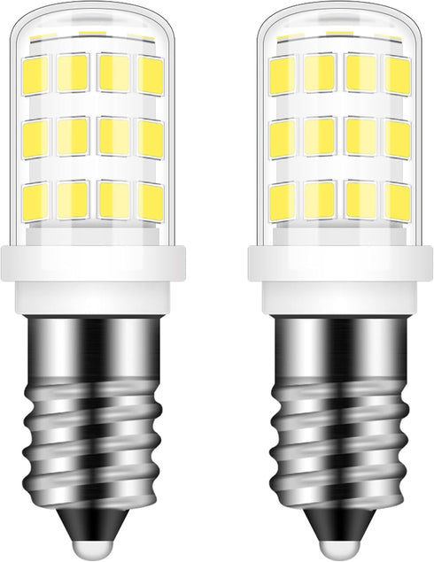 E12 LED Bulb, 40W Replacement Type B, 6000K Daylight White, 4W Fridge Water Dispenser Light Bulb, 2 Pack for Chandeliers
