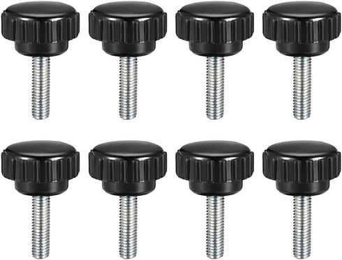 uxcell M5 x 20mm Metric Male Thread Knurled Clamping Knobs, 8 Pcs Black Thumb Screw Hand Clamping Handle Bolt