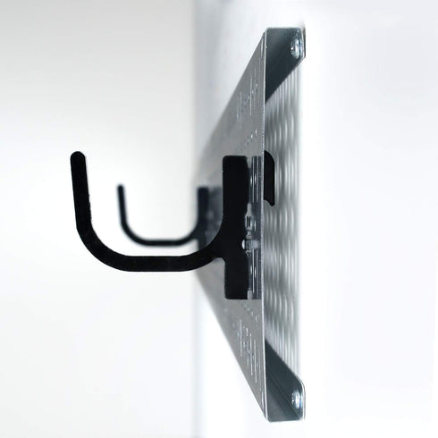 Wall Control Slotted Pegboard U-Hook, 4" Peg Hook Reach, 2-Hook Pack (Black)