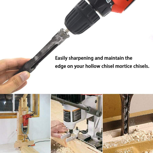 Woodworking Square Hole Drill Bit Sharpener - Mortise Chisel Bit Sharpening Tool, 1/2" Bit