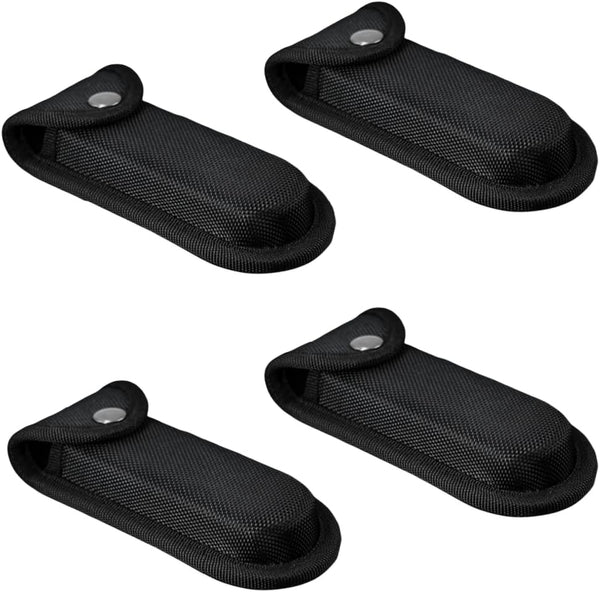 Pocket Holder Nylon Folding Knife Sheath Holster with Belt Loop, 4pcs Black
