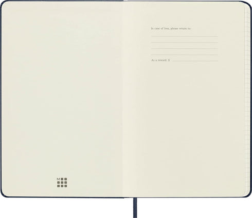 Moleskine Classic Notebook | Hard Cover Large (5" x 8.25") Squared/Grid | Sapphire Blue, 240 Pages