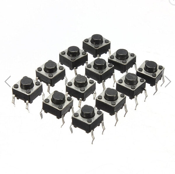 100Pcs 6x6x5 mm Miniature Micro Momentary Tactile Touch Push Button Switch - Quality SPST Miniature/Mini/Micro/Small