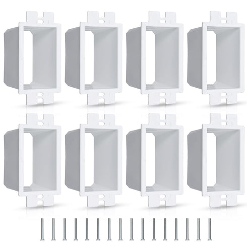 8pcs BE1-8 (1 Gang) Electrical Outlet Box Extender, Heavy Duty Power Single Gang Box Extender with 16pcs Screws