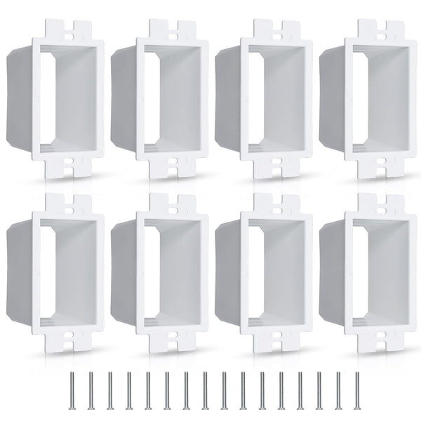 8pcs BE1-8 (1 Gang) Electrical Outlet Box Extender, Heavy Duty Power Single Gang Box Extender with 16pcs Screws