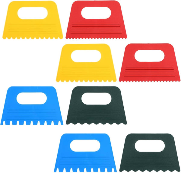 Ymapinc 8Pcs Plastic Paint Scraper Tool, Plastic Textured Art Tools, DIY Graffiti Oil