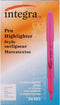 Integra Pack of 12 Fluorescent Pink Pen Style Highlighters