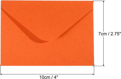 PATIKIL Mini Envelopes, 100 Pack Mini Gift Card Business Card Envelope for Greeting Weddings, Orange by PATIKIL