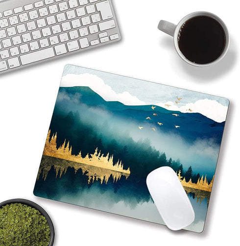 Mountains Landscape Mouse Mat, Waterproof Non-Slip Rubber Base Mouse Pad for Office Laptop, 9.5"x7.9"x0.12"
