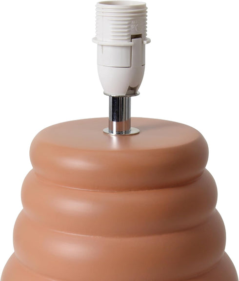 LT1168-TER 12.68" Simple Designs Chic Glow Mini Stacked Ceramic Table Lamp, Monochromatic Fabric Shade, Small Accent