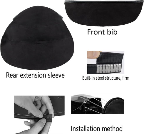YCD 2 Set Piece Welding Helmet FR Cotton Front Bib & Rear Extended Hood with Press-In Seal, Full Protection, Fits Most
