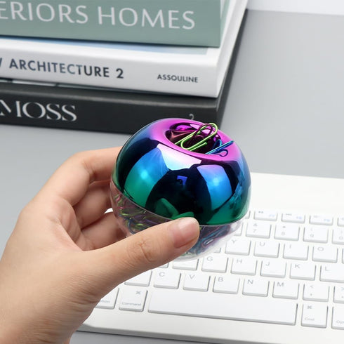 Rainbow Paper Clips Holder - Medium Holographic Paper Clip Dispensers, 100pcs 28mm Colorful Paperclips for Desk