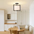 2 Fabric Ceiling Light Fixture Lights Boho Flush Mount Ceiling Lights Hand-Woven Rattan Drum Chandelier Farmhouse Light