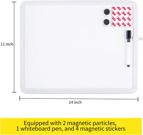 Dry Erase Board, 14 x 11 inches Magnetic Whiteboard with Black Marker and 2 Magnets