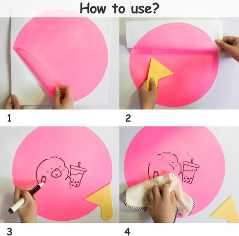 Daily Treasures 14pcs Reusable Dry Erase Circles, Colorful Vinyl Dots 12 Colors Removable Wall Decal with Plastic