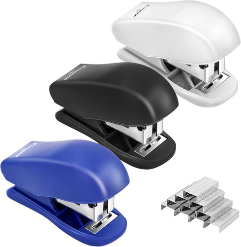 Mini Stapler with Staples, 3 Pieces Office Desktop Stapler, 25 Sheet Capacity, Cute Compact Travel Size for School