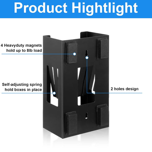 xozeooeu 2 5.9x10x3.7 Inch, Pcs Magnetic Glove Dispenser, Wall Mount Boxes Holder Metal Glove Rack Organizer for Towels