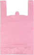 T Shirt Bags, Pink Plastic Grocery Bags with Handles, Bolsas De Plastico Para Negocio, 12x20 Inches (50 pcs)