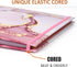 Legal-Size Binders, for 8.5 x 14 paper, 3 Ring Binder 1 Inch, Landscape Spreadsheet Binder with Elastic Cord, Pink Marble, 2 Pack by tutata