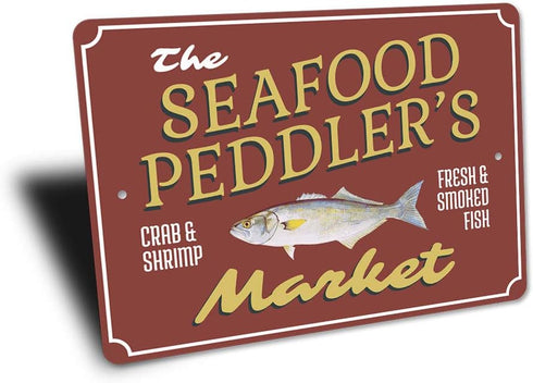 12" 18" Seafood Market Sign, Fish Market Sign, Seafood Lover Sign, Seafood Kitchen Decor, Seafood Chef Sign, Fish