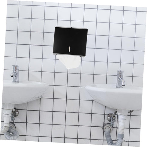 Lurrose Stainless Steel Bathroom Tissue Holder with Strong Adhesive No-Nail Mount Hand Towel Dispenser for Home Hotel